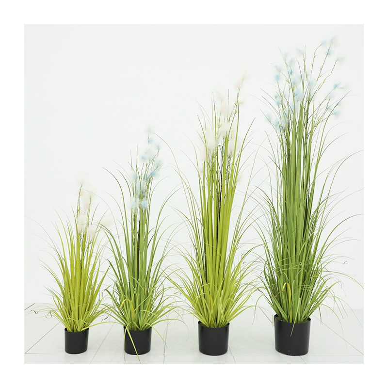 2023 New Design Artificial Onion Grass Artificial Reed Grass With Colorful Feather For Indoor Outdoor Decoration