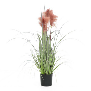 Hot-sale Indoor Outdoor Decoration Potted Plants  Artificial Plastic Red Flower Onion Grass