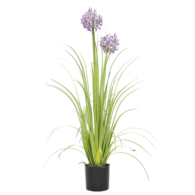 High-quality Simulation PVC Artificial Leaves Delicate Potted Plants Onion Grass For Garden Home Decoration