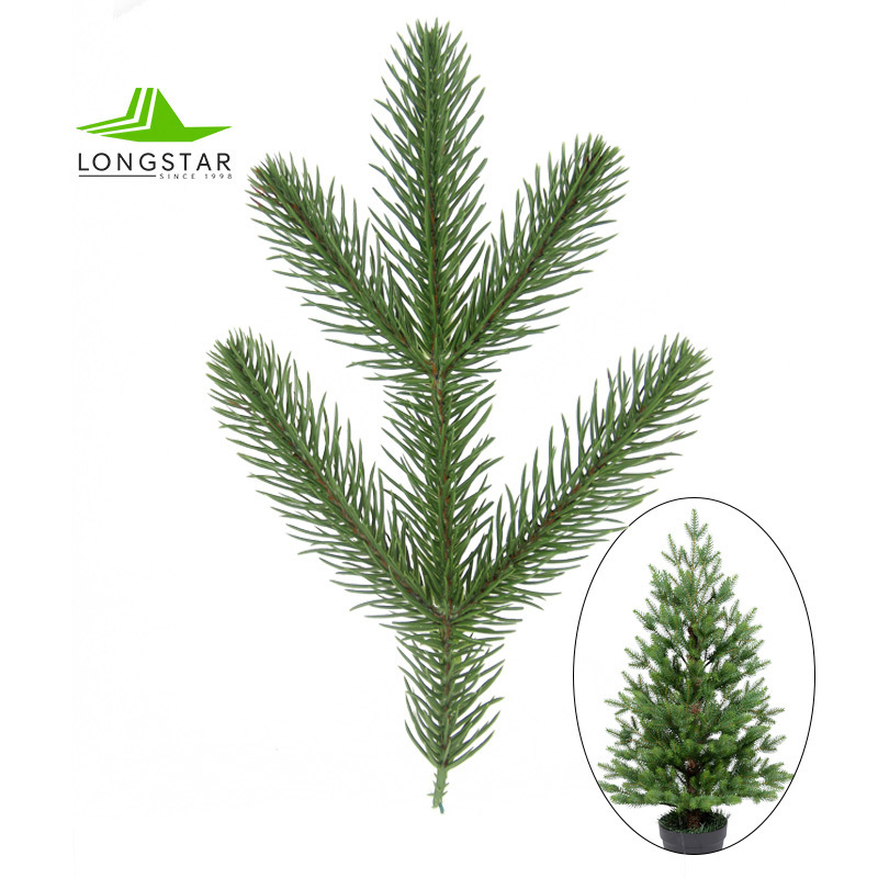 China Longstar High Quality Artificial PE Christmas Pine Needles Tree Leaf Branches