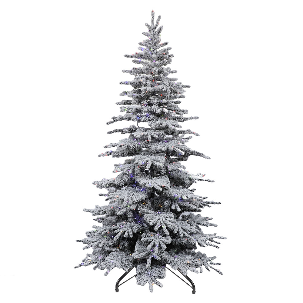 Premium PE PVC Material Most Realistic Fat 7Ft 1280led Artificial Christmas Tree With Warm White LED