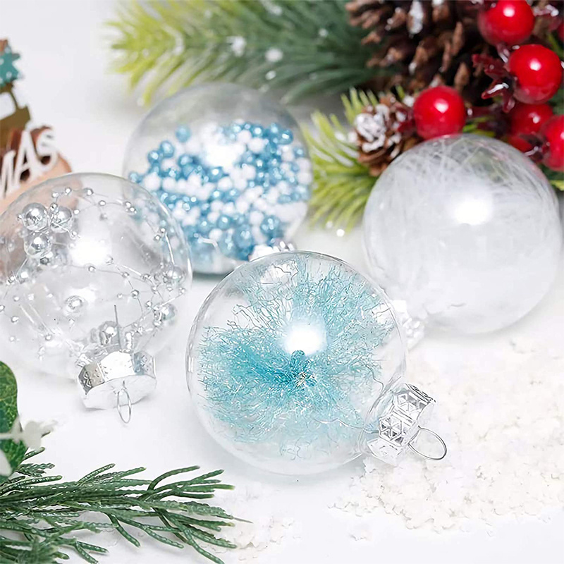 Transparent Clear 80mm Flat Disc Glass Christmas Tree Ball DIY Bauble Hanging Blank Round Ornaments