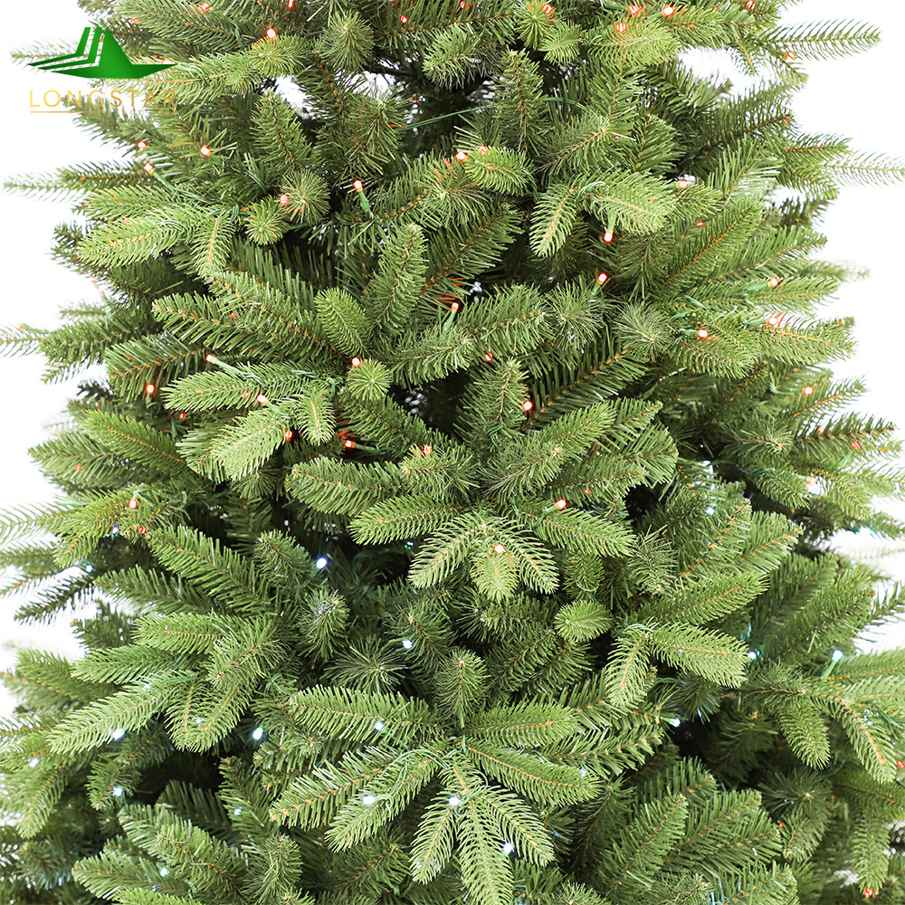 5ft 6ft 7ft Twig Slim Favorable Price PVC Artificial LED Lighted Traditional Green Christmas Tree