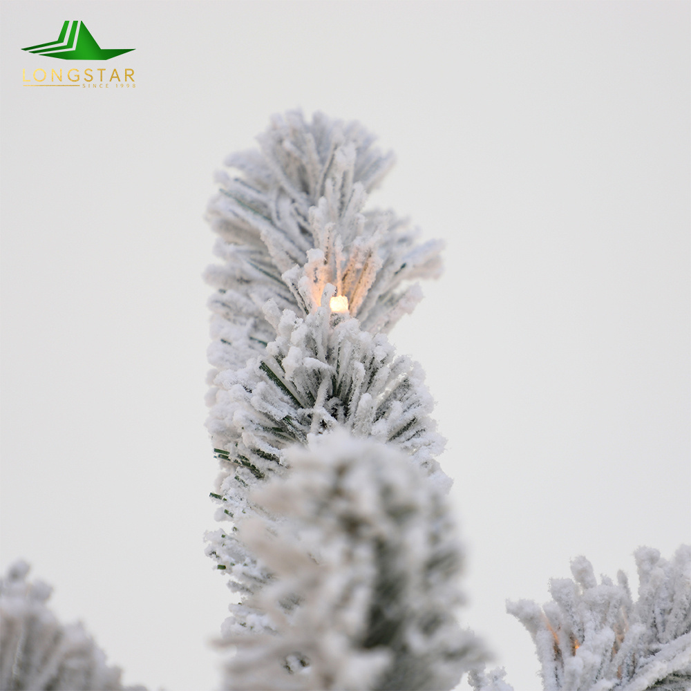 Charming Snow Covered Prelit Christmas Tree with Icy Sparkles Perfect for a Mesmerizing Festive Holiday Environment