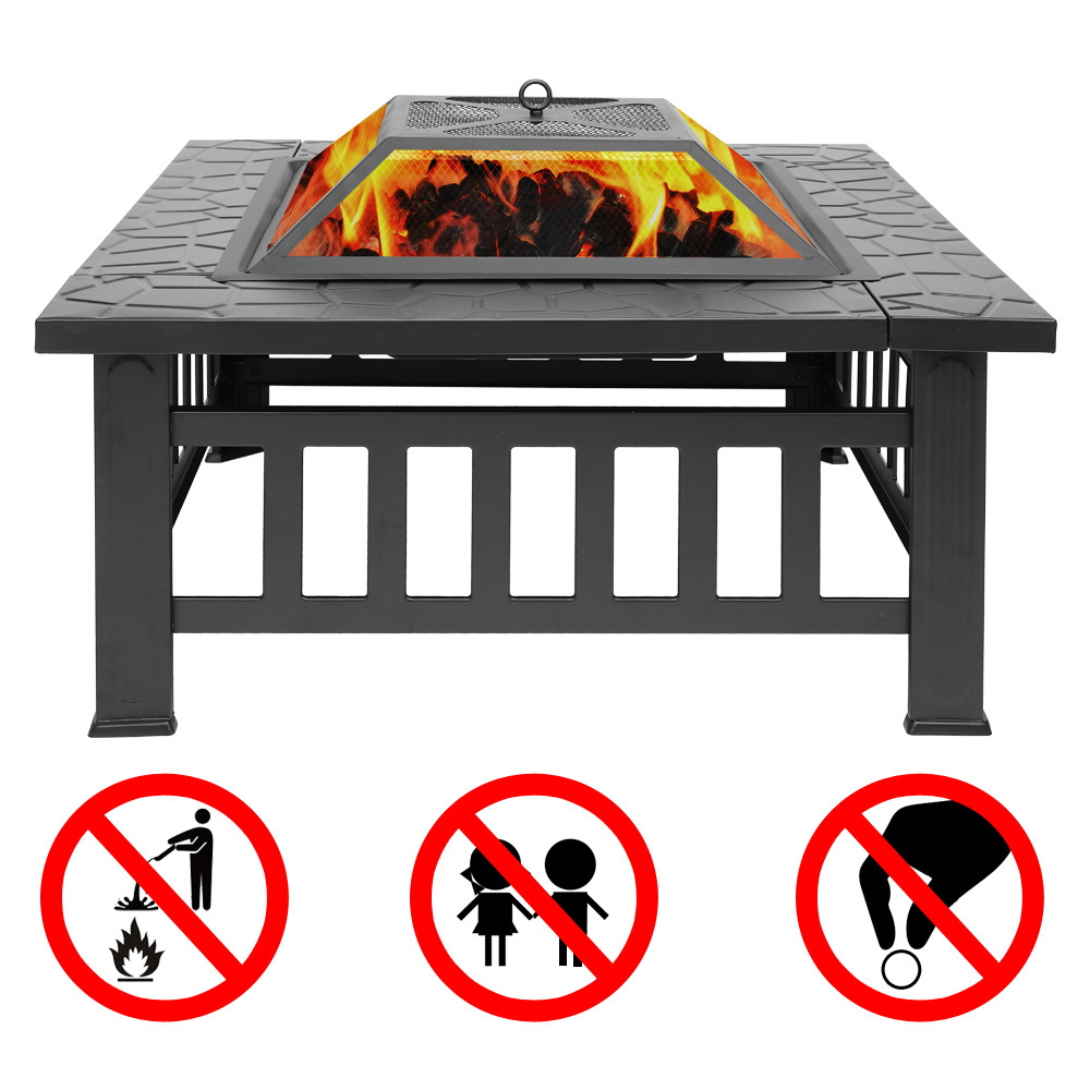 Outdoor Fire Pit BBQ Grill Heater Fire Pit Brazier Garden Portable Table Stove Patio Camping Fire Bowl