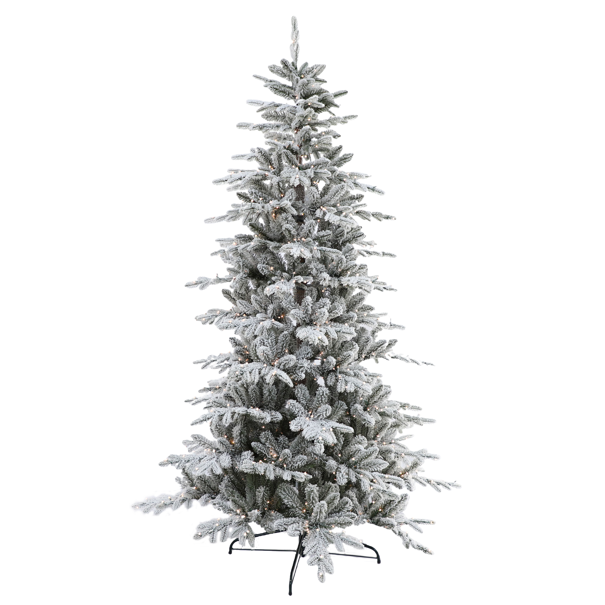 Popular Hot Sale 6ft Pre-Lit Snow Flocked Artificial Holiday Christmas Tree for Home With Metal Stand