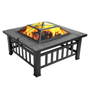 Outdoor Fire Pit BBQ Grill Heater Fire Pit Brazier Garden Portable Table Stove Patio Camping Fire Bowl