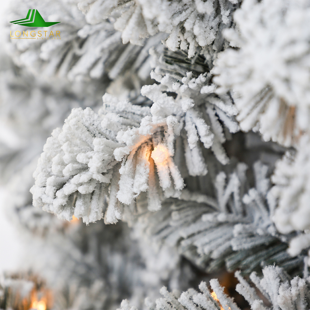 Charming Snow Covered Prelit Christmas Tree with Icy Sparkles Perfect for a Mesmerizing Festive Holiday Environment