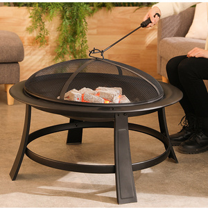 Creative Round Fire Pits Outdoor Courtyard Grill Stand Camping Furnace Indoor Heating Brazier Table Home Charcoal Barbecue Stove