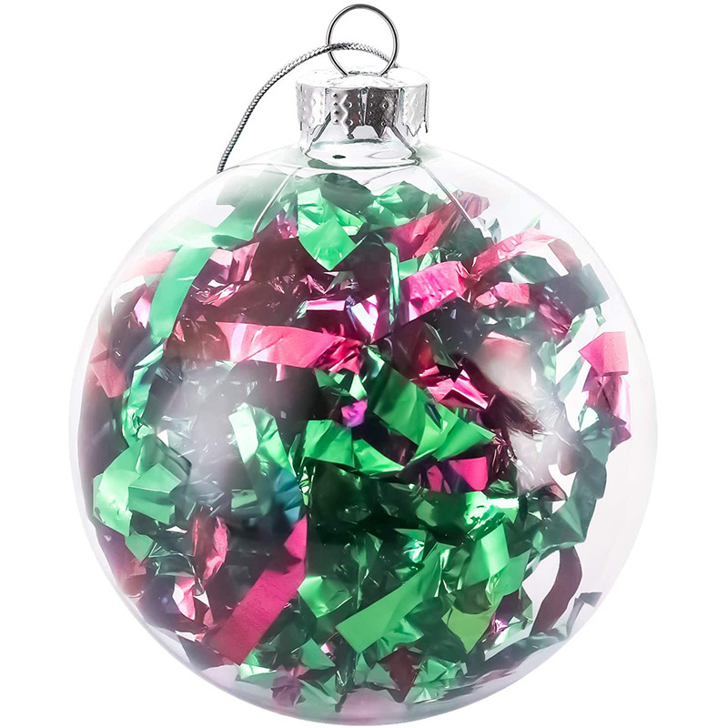 Transparent Clear 80mm Flat Disc Glass Christmas Tree Ball DIY Bauble Hanging Blank Round Ornaments