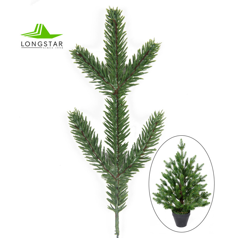 China Longstar High Quality Artificial PE Christmas Pine Needles Tree Leaf Branches