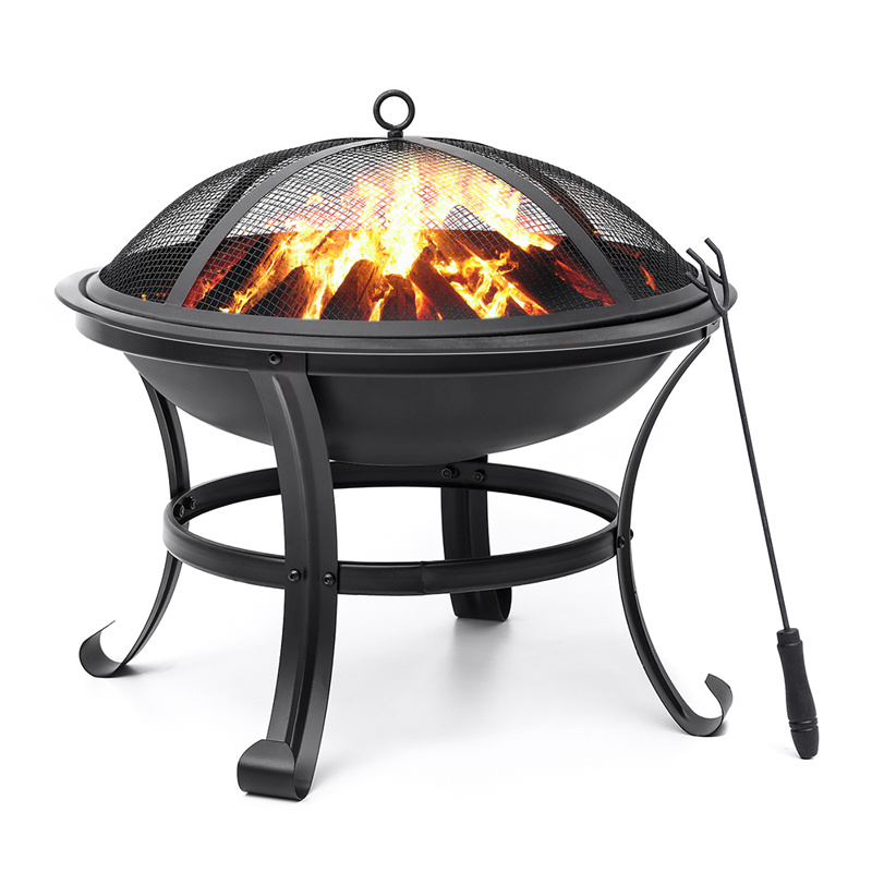 22Inch BBQ Grill Outdoor Wood Burning Fire Pit Stove Garden Patio Wood Log Barbecue Grill