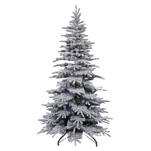 Enchanting Frosted Prelit Christmas Tree Snow Covered with Sparkling Lights for a Mesmerizing Holiday Decor