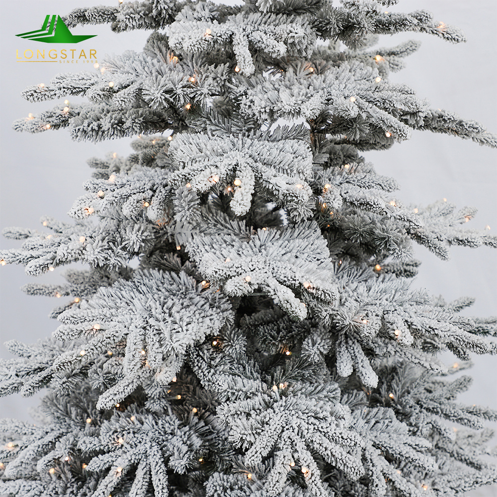 Premium PE PVC Material Most Realistic Fat 7Ft 1280led Artificial Christmas Tree With Warm White LED