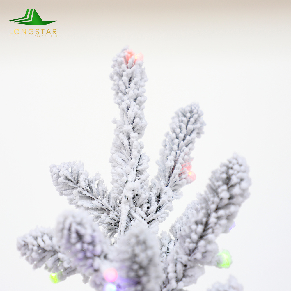 Enchanting Frosted Prelit Christmas Tree Snow Covered with Sparkling Lights for a Mesmerizing Holiday Decor