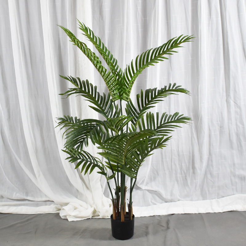 Fashion Vivid Mall Hotel Ornamental Floor Bonsai Plant Palm Tree Artificial Chrysalidocarpus Tree