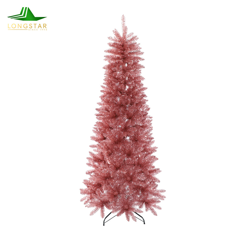 2023 High Quality Artificial Colorful  Pink Blue Black Yellow Prelit Full PVC Christmas Trees