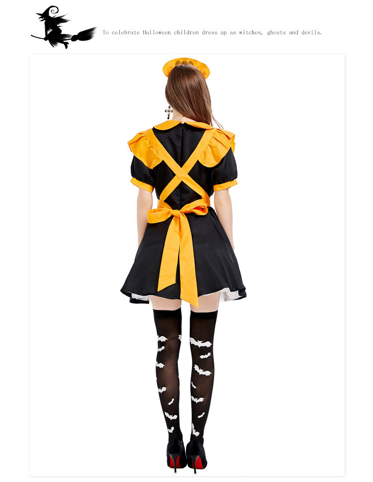 Hot Sale Halloween Terylene Maid Costume Size Adult Party Cosplay Dress with Skirt Character-Themed Holiday Celebration