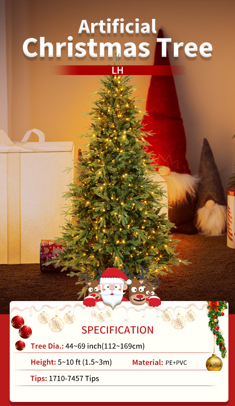 Indoor Artificial Christmas Pine Tree  PVC PE Christmas Tree 5ft 6ft 7ft Xmas Tree