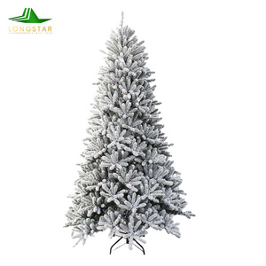 2023 Hot Sale Colorful Lights Pe Pvc Green Snowing White 4-10ft Prelit Artificial Guangdong Christmas Tree