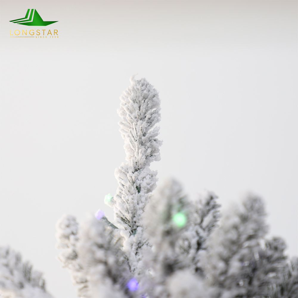 2023 Hot Sale Colorful Lights Pe Pvc Green Snowing White 4-10ft Prelit Artificial Guangdong Christmas Tree