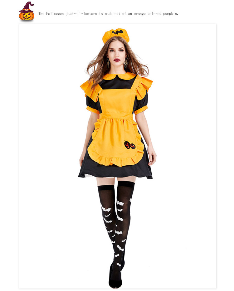 Hot Sale Halloween Terylene Maid Costume Size Adult Party Cosplay Dress with Skirt Character-Themed Holiday Celebration