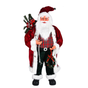 Fabric Santa Claus Figure Christmas Decoration African American Santa Claus Holiday Decorations Plush Dolls