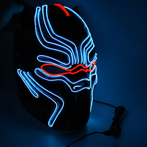 Top Selling in Stock Colorful LED Glowing Mask Panther Comic Movie Mask Custom Halloween for Festival Use Black EVA Party Masks