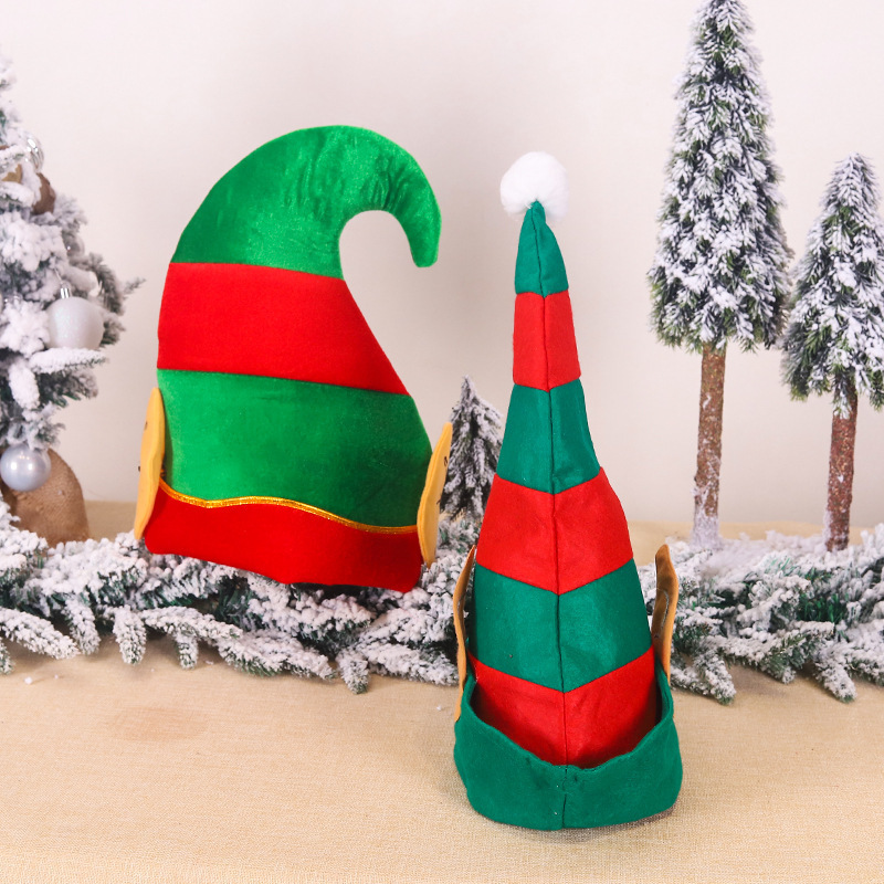 Wholesale Hot Selling Velvet/non-woven Santa Hats Dress Up Props Children's Christmas Hats Adult Christmas Christmas Elf Hat