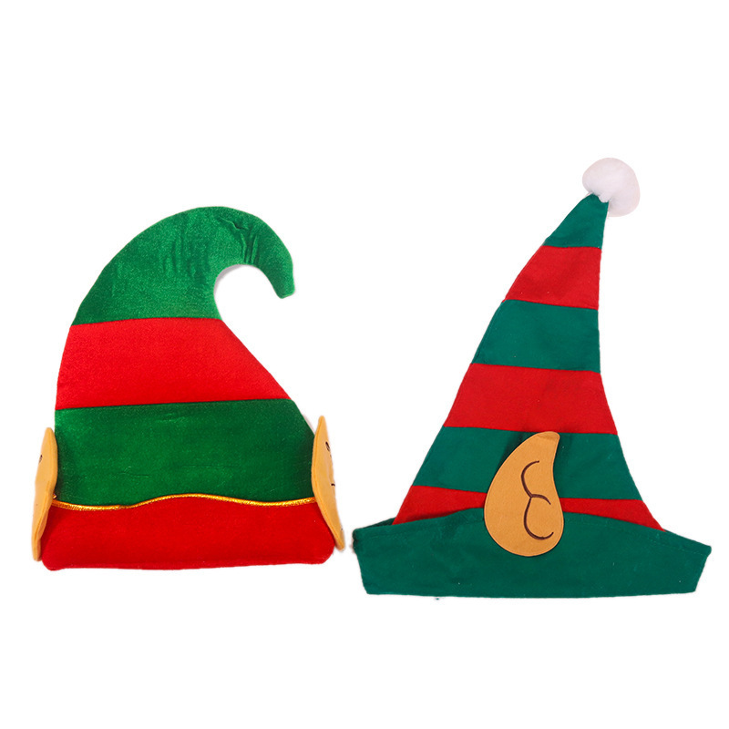 Wholesale Hot Selling Velvet/non-woven Santa Hats Dress Up Props Children's Christmas Hats Adult Christmas Christmas Elf Hat