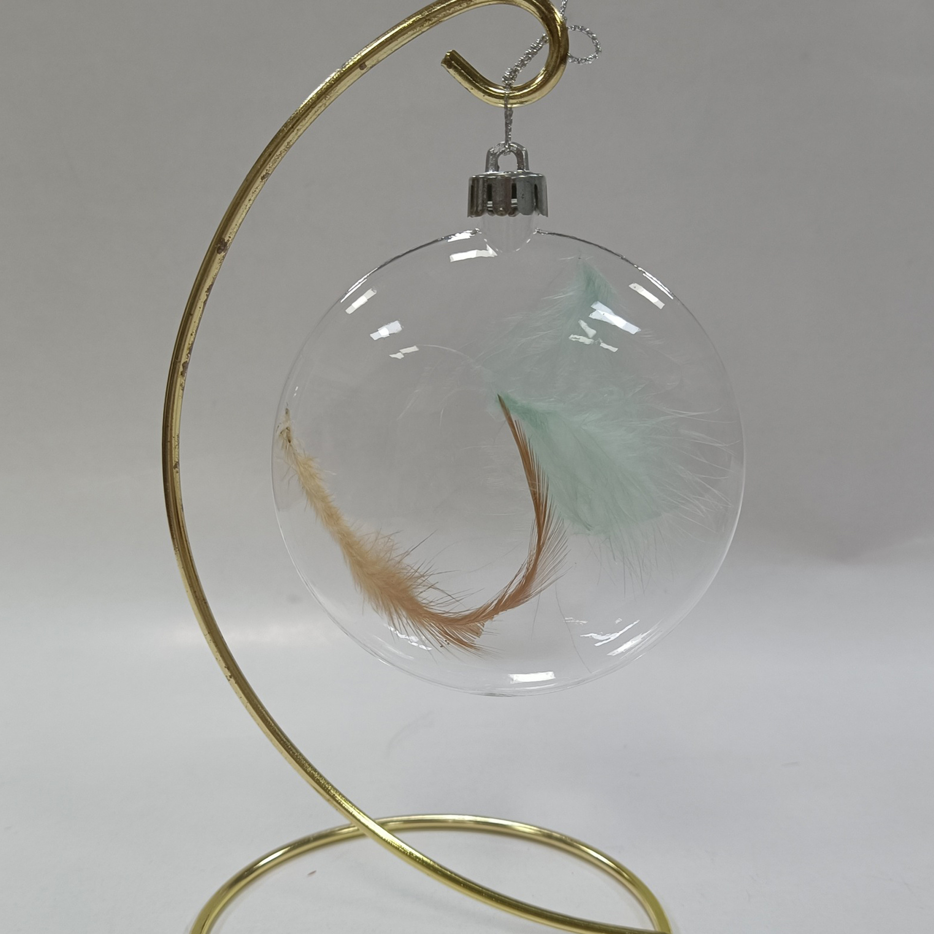 Transparent Clear 8cm 80mm Flat Disc Glass Christmas Tree Ball Bauble Hanging Ornaments