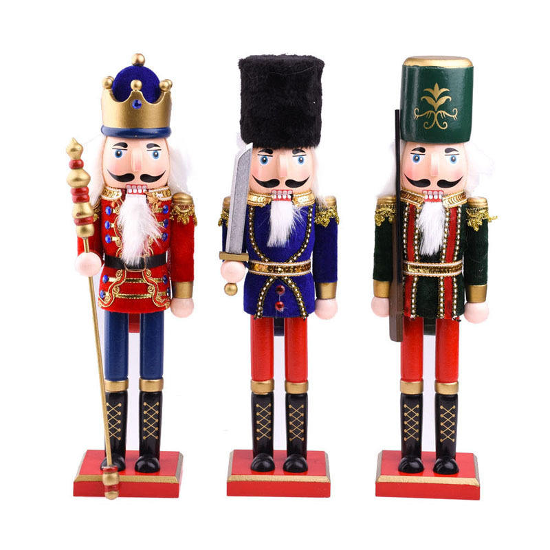 Wooden Soldier Nutcracker Supplier Traditional Wooden 12 Inch Christmas Nutcracker for Christmas Decoration