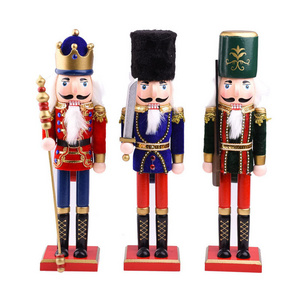 Wooden Soldier Nutcracker Supplier Traditional Wooden 12 Inch Christmas Nutcracker for Christmas Decoration