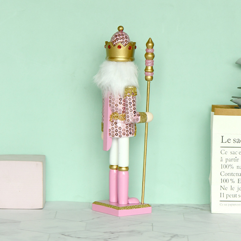 The 2024 Top Selling Traditional Pink Wooden Christmas Nutcracker for Christmas Tree Decoration 32cm-180cm