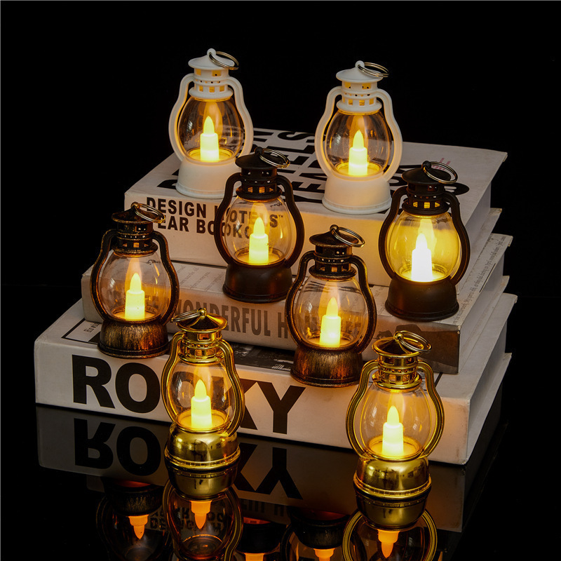 2023 LED Electronic Candle Portable Oil Lamp Christmas Retro Lantern Bar Cafe Atmosphere Decorative Lamp