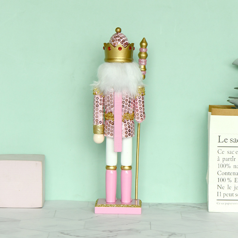 The 2024 Top Selling Traditional Pink Wooden Christmas Nutcracker for Christmas Tree Decoration 32cm-180cm