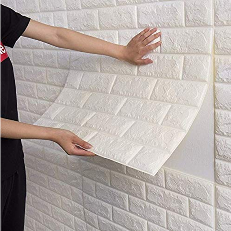 Longtime Adhesive 3D Brick PE Foam Sheet Wallpaper Nordic Style 3D Brick Wall Panels for Room