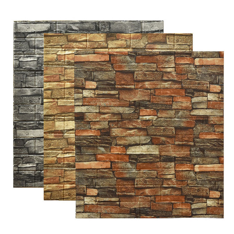 Longtime Adhesive 3D Brick PE Foam Sheet Wallpaper Nordic Style 3D Brick Wall Panels for Room