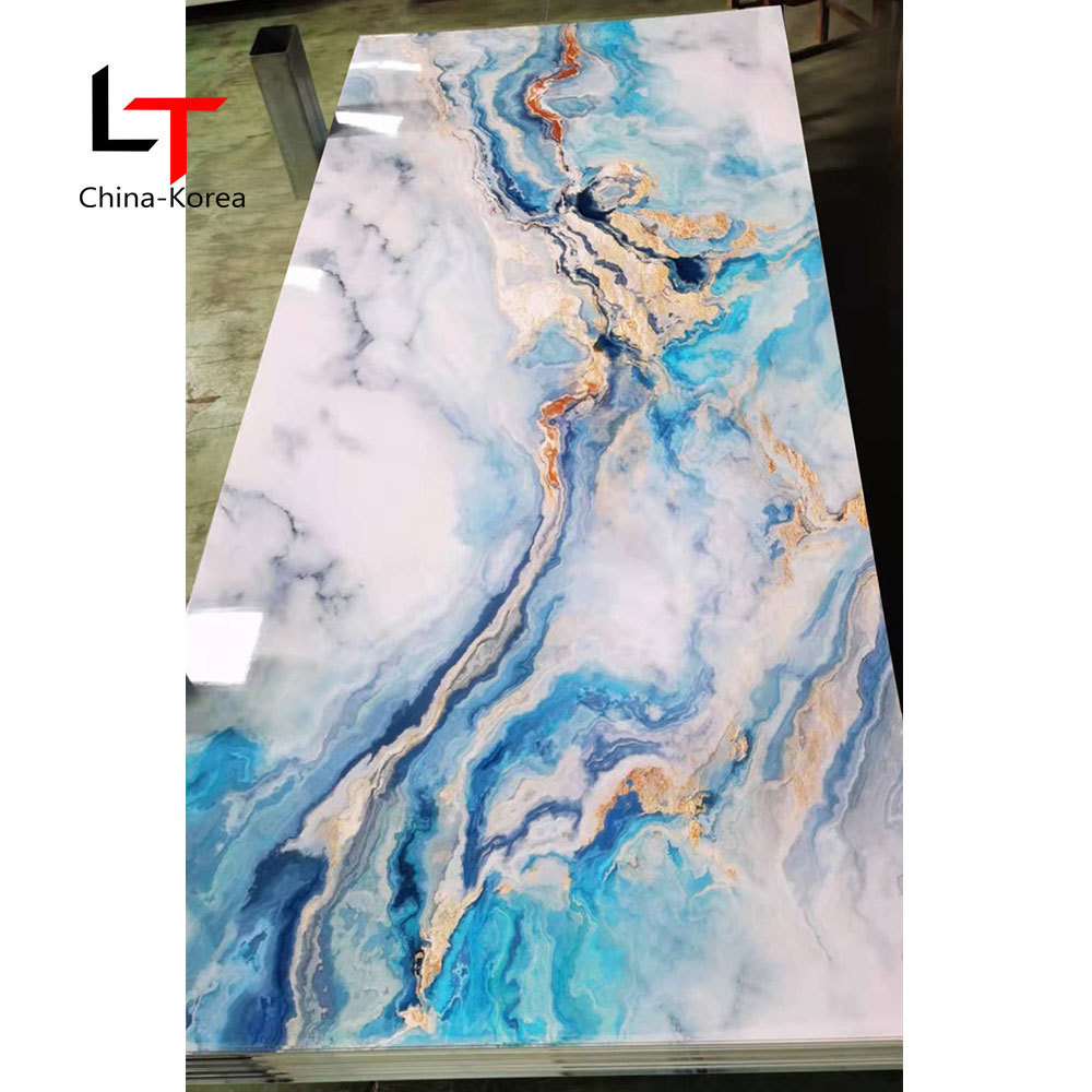 Artificial Flexible Imitation Marble PVC Wall Panel Board Custom Size UV Marble Sheet