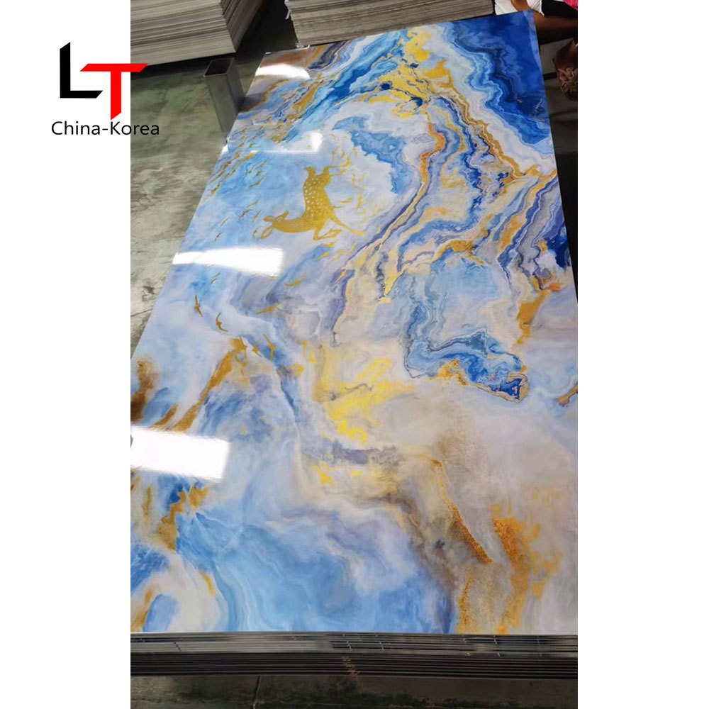 High Glossy PVC Plastic Marble Wall Panel Board UV Coating PVC Marble Sheet