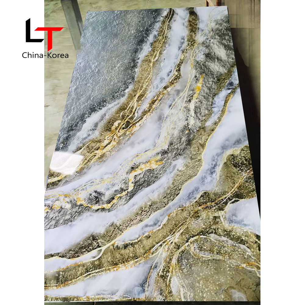 High Glossy PVC Plastic Marble Wall Panel Board UV Coating PVC Marble Sheet