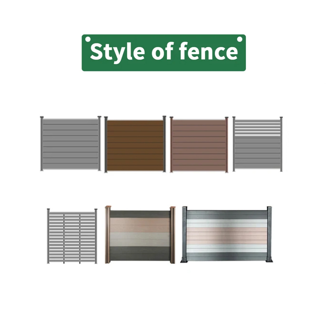 Anti UV Waterproof Privacy Fence Panel Wood Plastic Composite 8ft Garden WPC Fence & Door