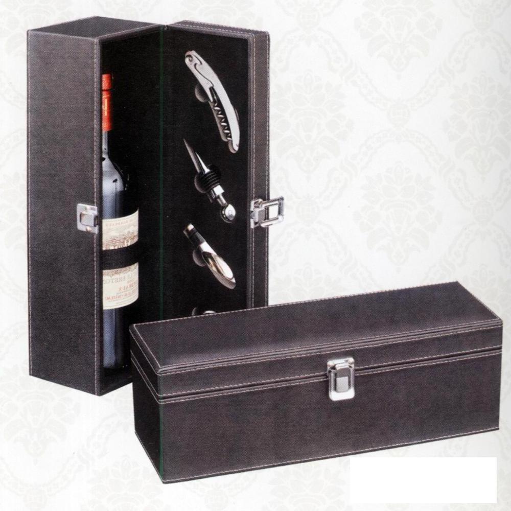 Premium leather custom wooden wine gift boxes