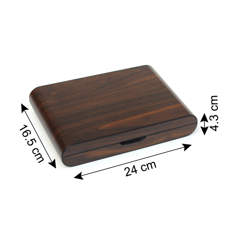 wholesale custom spanish cedar wooden box with hygrometer humidifier solution desktop glass cigar humidor