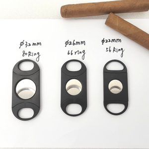 Cigar Cutter Portable Double Stainless Steel Blade Cigar Tools with Plastic Handle