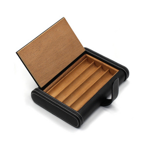 wholesale custom spanish cedar wood box  with hygrometer humidifier solution desktop pack  novelty book cigar humidor