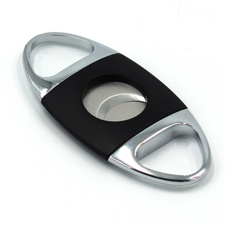 cigar splitter Black Table Top stainless steel Custom Logo Double Blade Guillotine Cigar Cutter