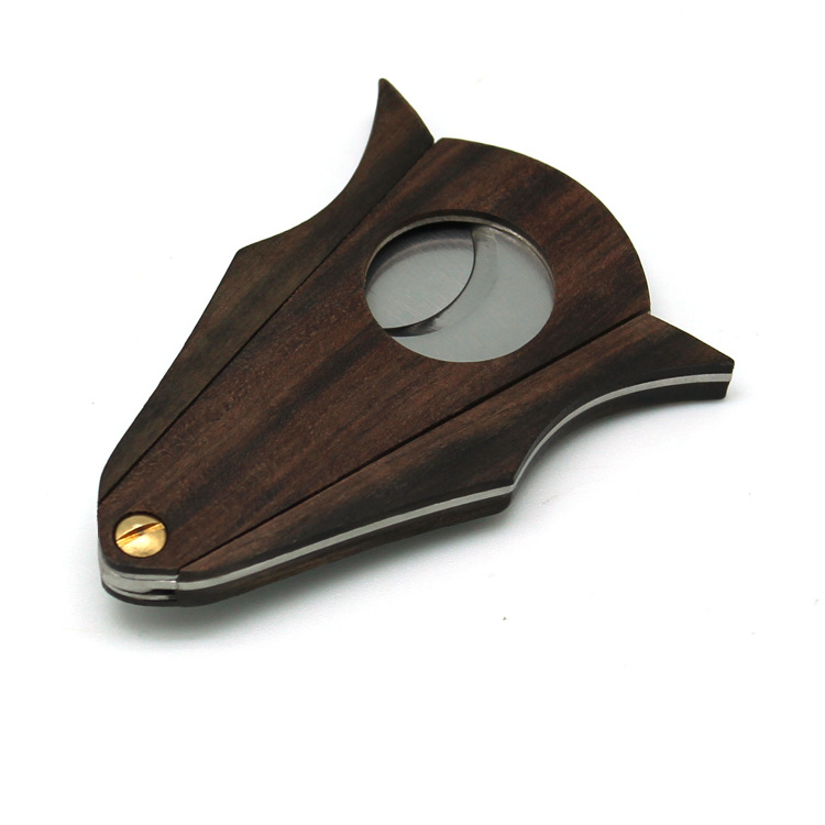 Luxury cigar accessories custom stainless steel cigar cutters with button round cigar cutter v cut