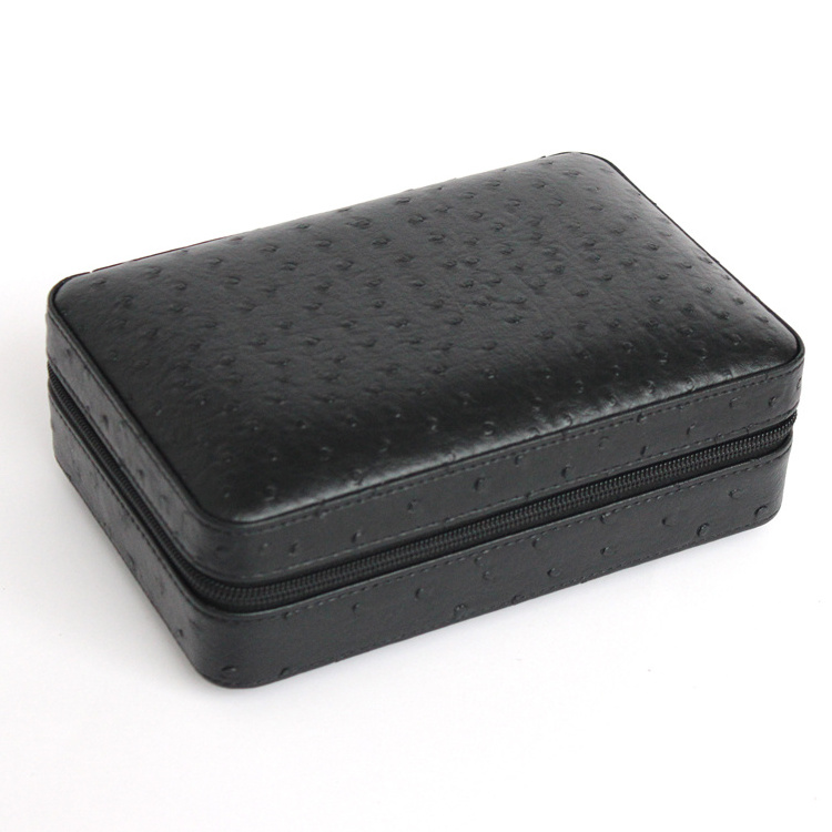 Travel Cigar Case Genuine PU Leather bag humidor Cigar Pouch Box For 4 Finger travel cigar case