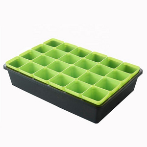 Durable Plastic Flat Flower Plant Pot Stand Holder Seeding Germination Nursery Grow Tray Propagator With Dome Lids